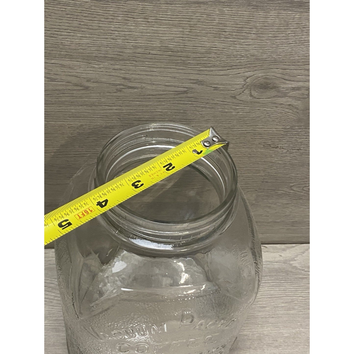Vintage 1930 Rare Glass Jar Coffee Owens Illinois Glass Co Clear Square 3 Pound