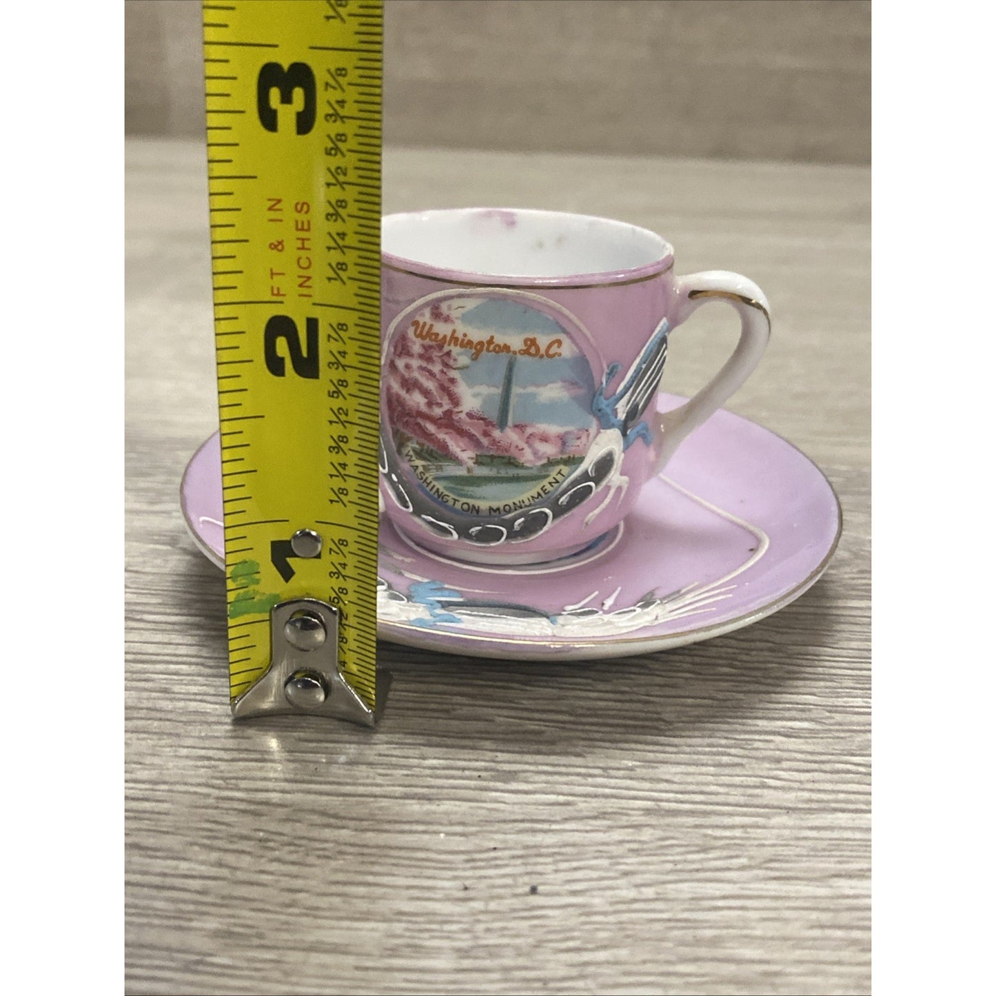 Vintage Dragon Ware Moriage Teacup Tea Cup & Saucer Souvenir WASHINGTON DC