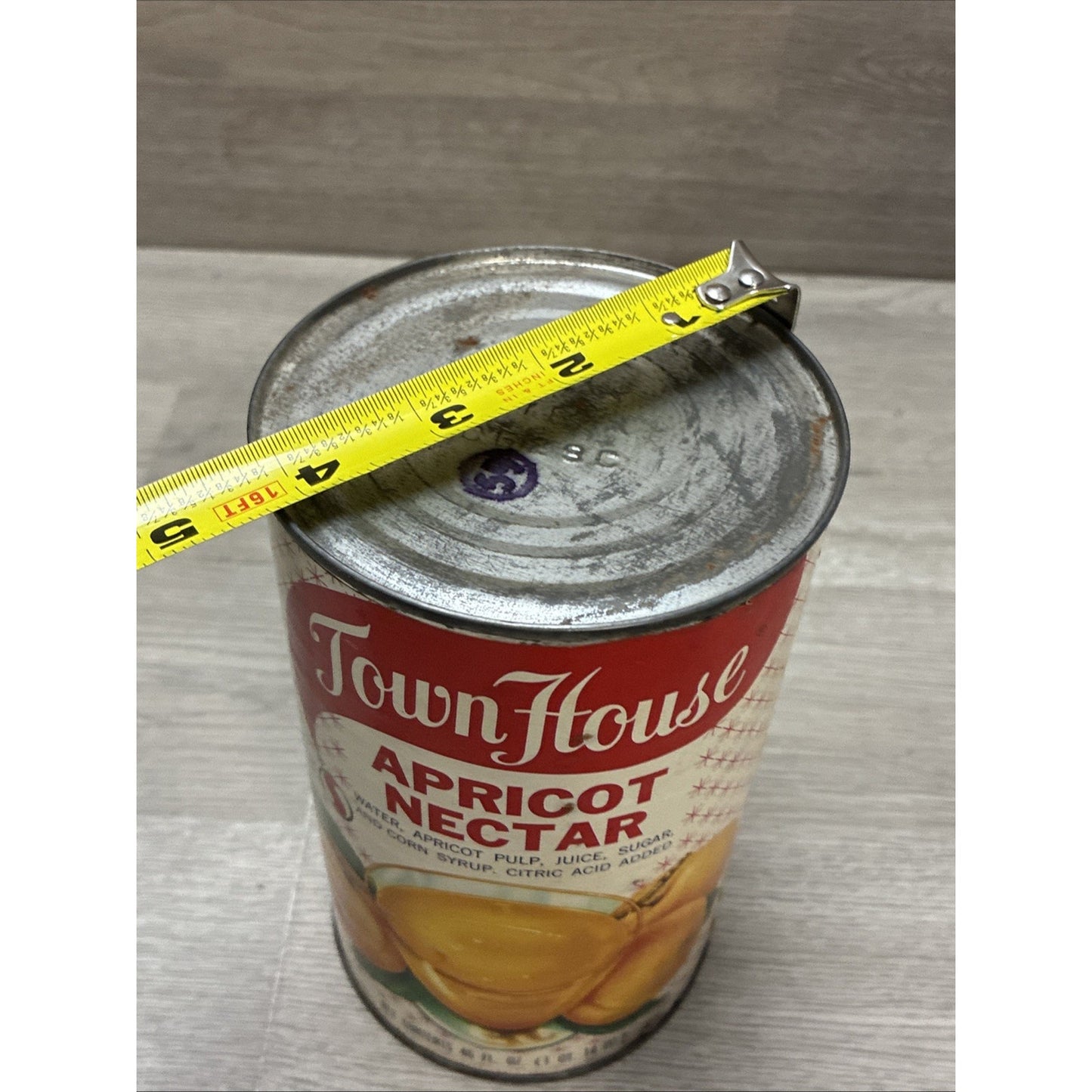 Antique Town House Apricot Nectar Grocery Advertising Can MCM Starburst 46oz HTF