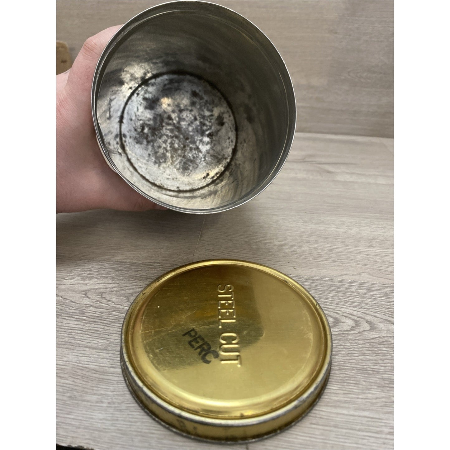 1920's CASWELLS NATIONAL CREST COFFEE TIN 2.5 LBS BEAUTIFUL CONDITION RARE 7.5"
