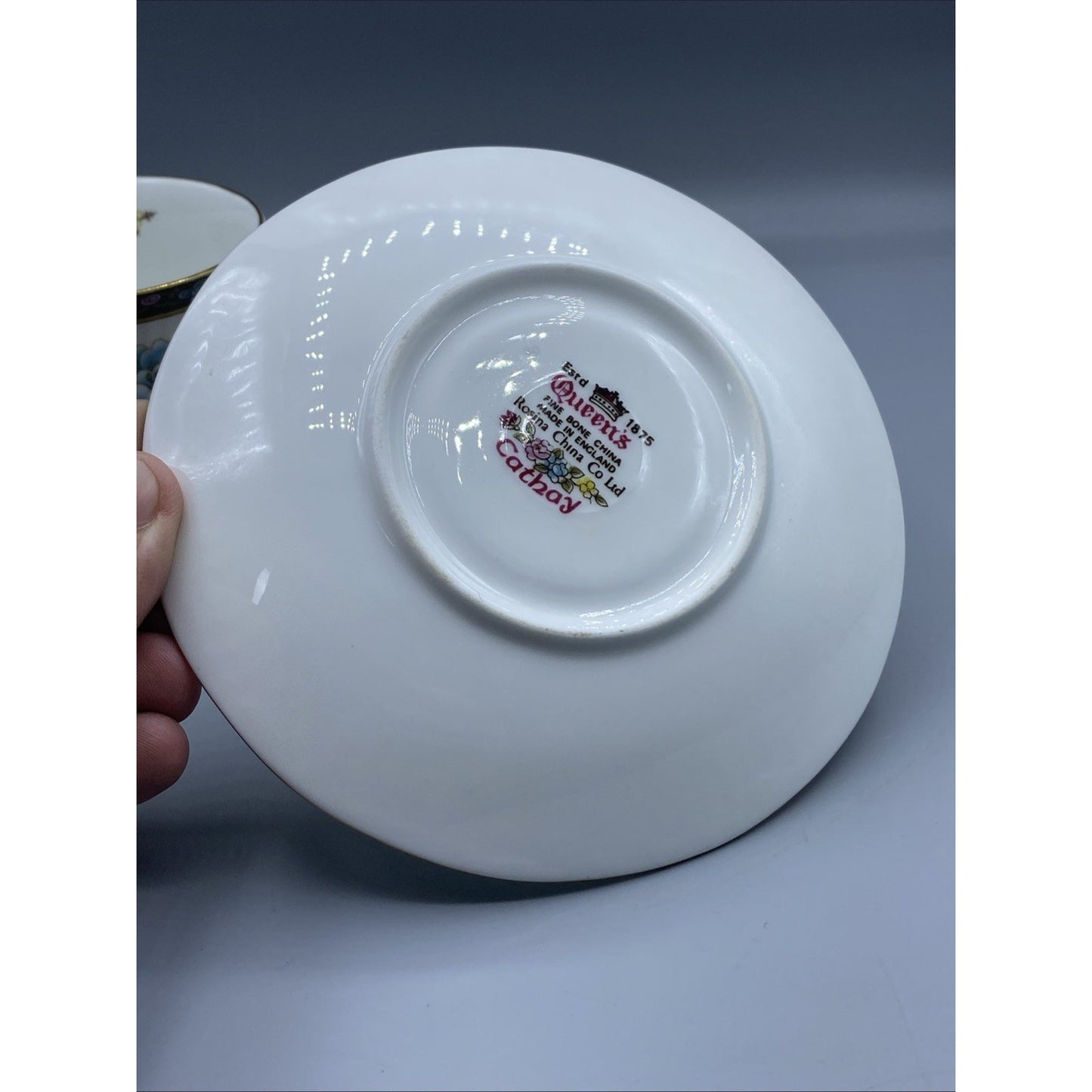 Queen's "Cathay" Teacup-Saucer Rosina Fine Bone China
