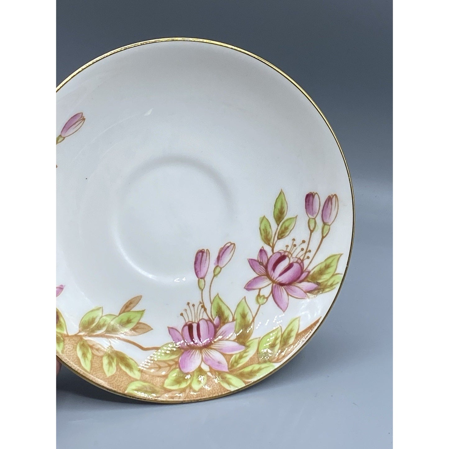 Lovely Rosina Pink Fuchsia Fine Bone China TeaCup & Saucer Made in England #4943