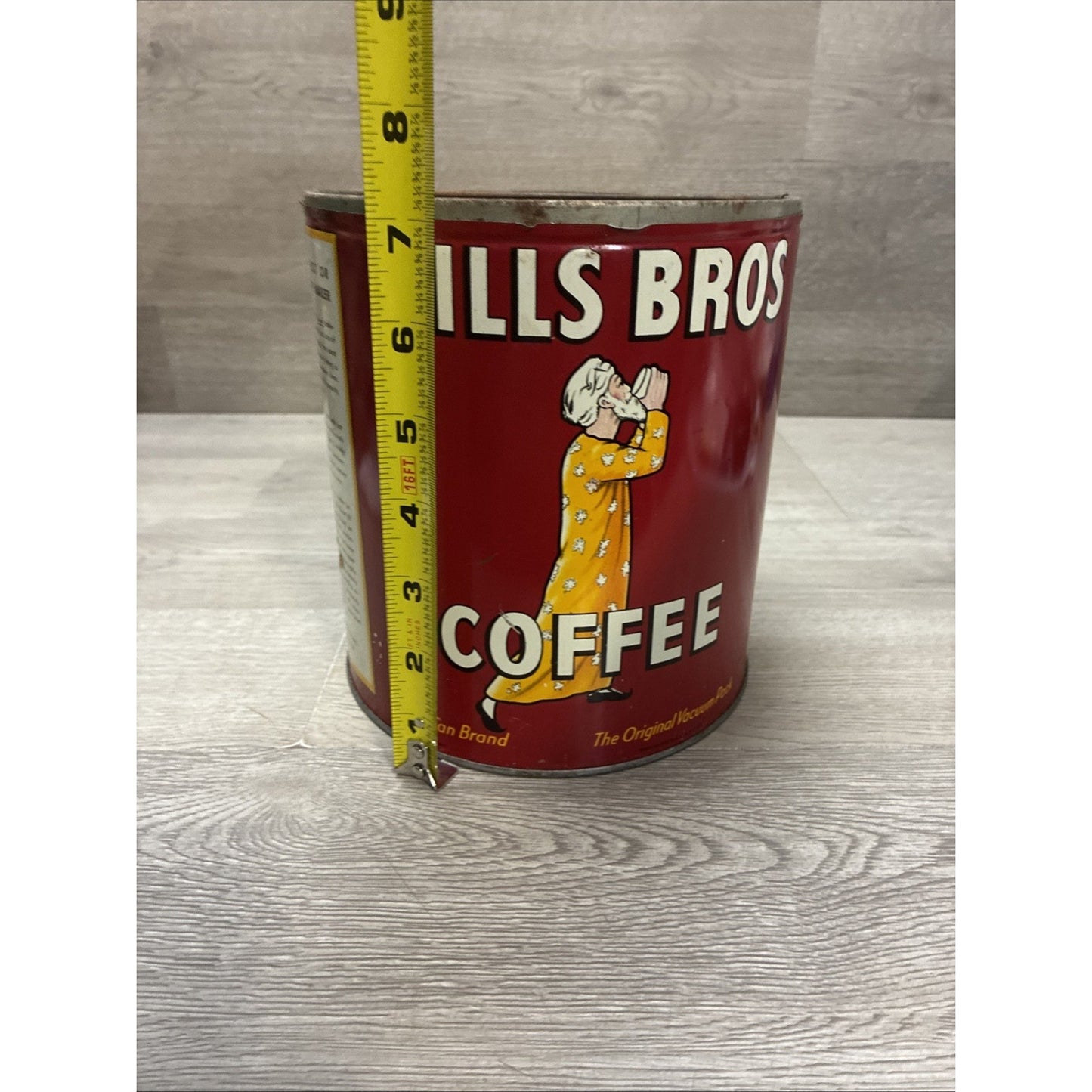 Hills Bros 4lb Coffee Tin Advertising Kitchen Farmhouse Decor