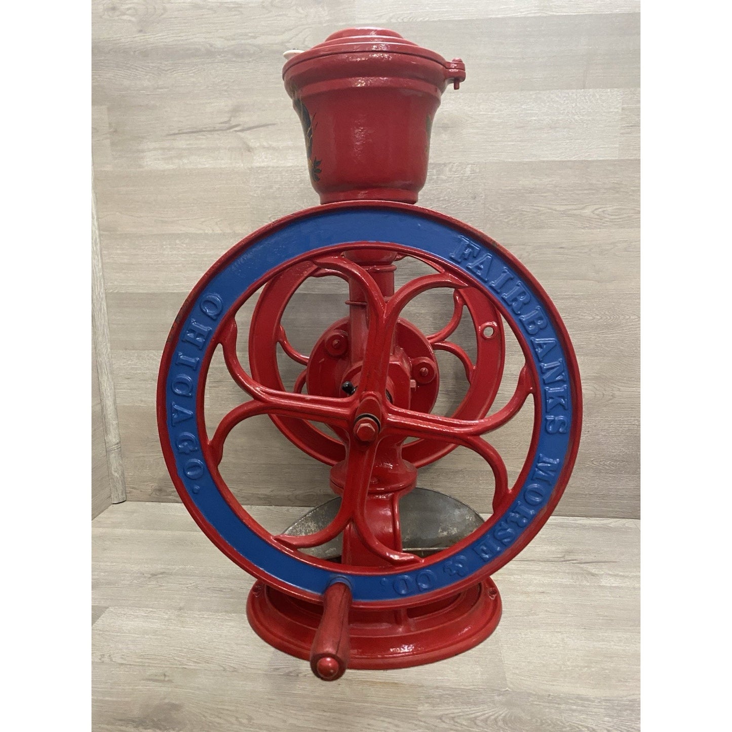 ANTIQUE FAIRBANKS MORSE & CO COFFEE GRINDER 1887 LARGE 27" TALL CAST IRON #7