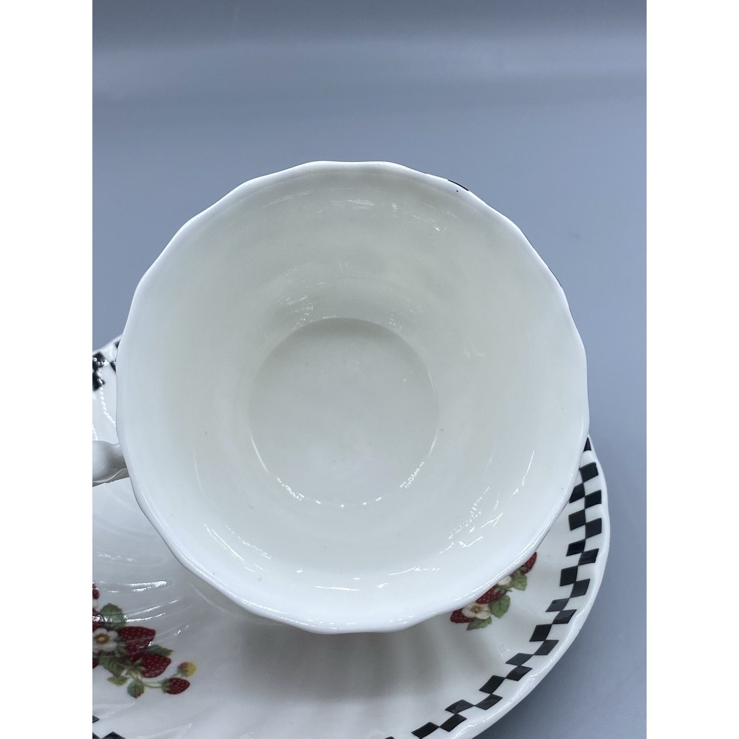 Vintage Strawberry Teacup Porcelain Bone China Crownford