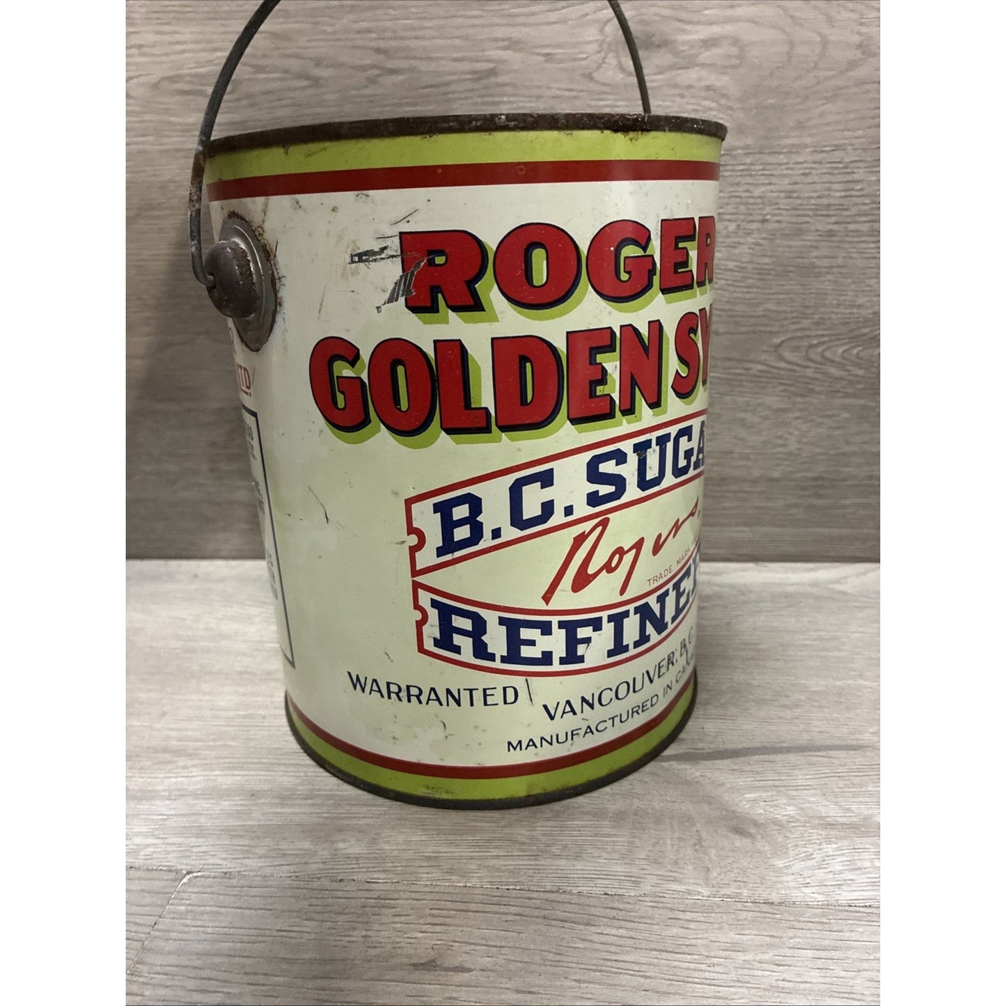 Vintage Rogers Golden Syrup 10lb Metal Can Vancouver B.C. Canada