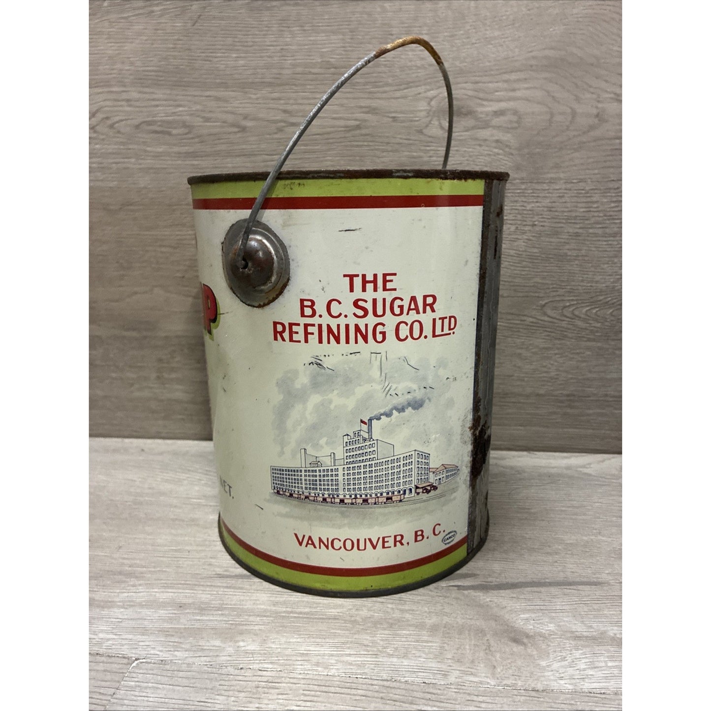 Vintage Rogers Golden Syrup 10lb Metal Can Vancouver B.C. Canada