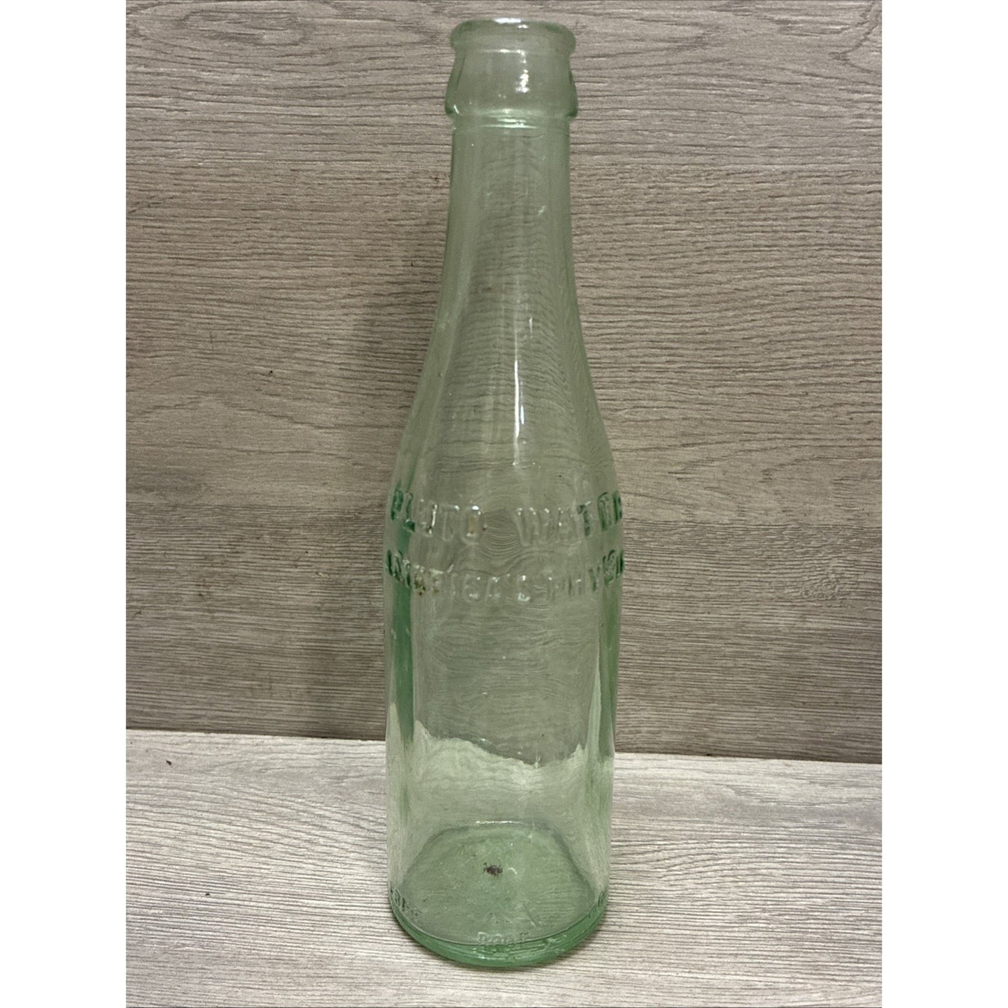 Vintage Crown Top Pluto Water Bottle America’s Physic Devil Embossed Green