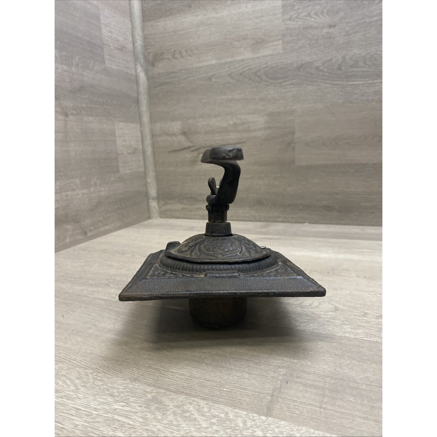 Antique Primitive Coffee Cast Iron Grinder Top and Handle Only
