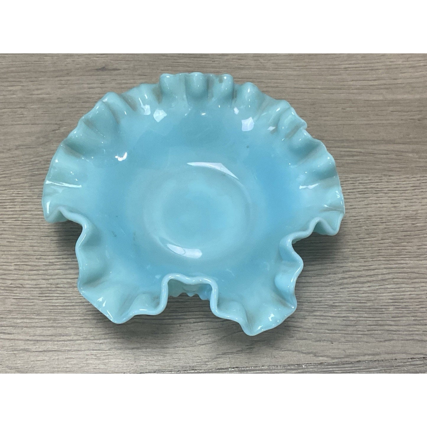 Rare Vintage Fenton Green Pastel Hobnail Milk Glass Bon Bon Candy Dish