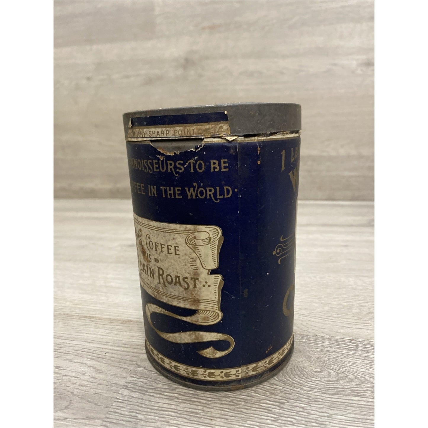 VINTAGE WHITE HOUSE BRAND COFFEE EMPTY 1LB TIN CAN DWINELL WRIGHT CO