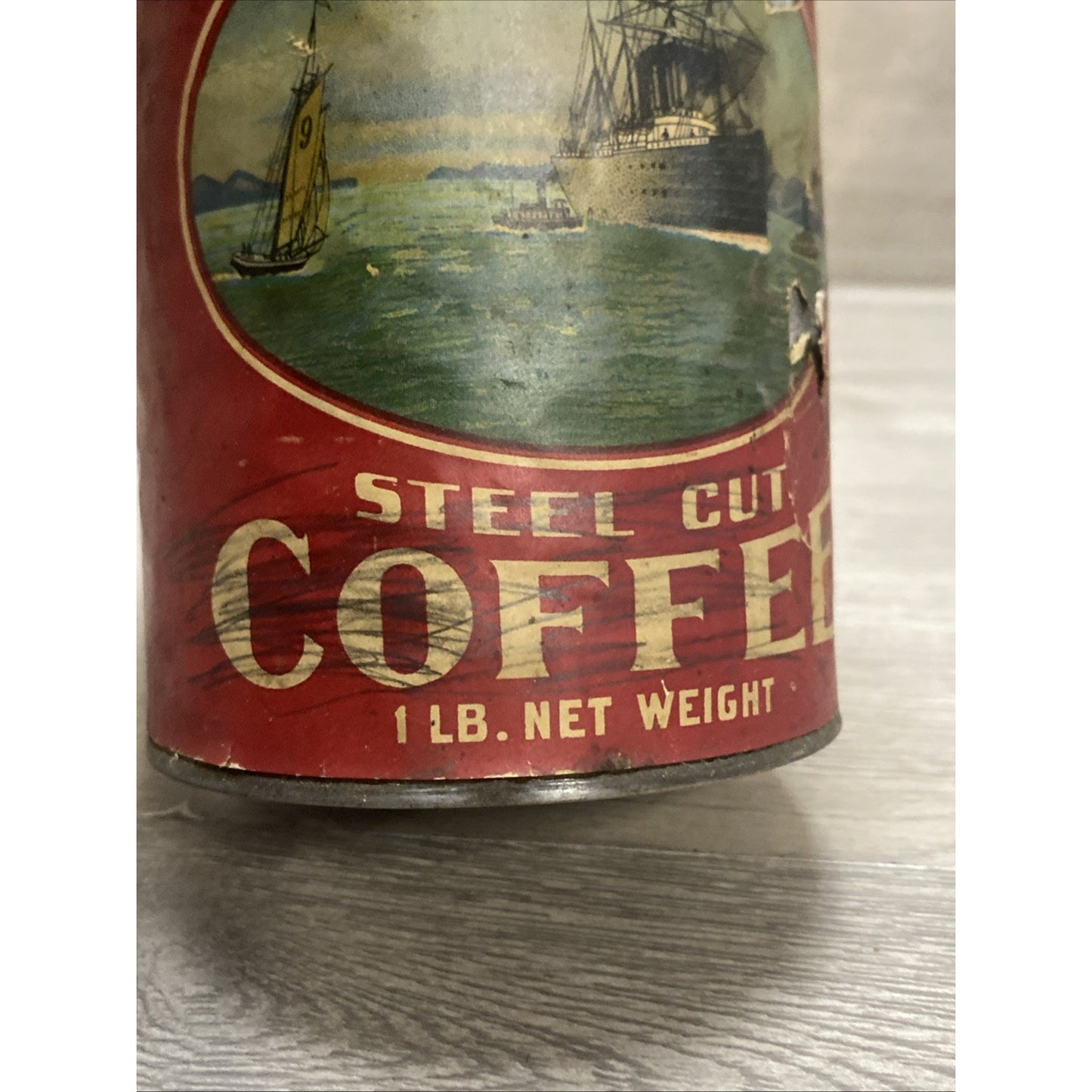 SUPER RARE 100+ YEAR OLD FOLGERS GOLDEN GATE PAPER LABEL ON TIN COFFEE CAN