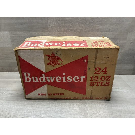 Budweiser Cardboard Flip Top 24 Bottle Case Box Empty Bar Decor Upcycle Crafts