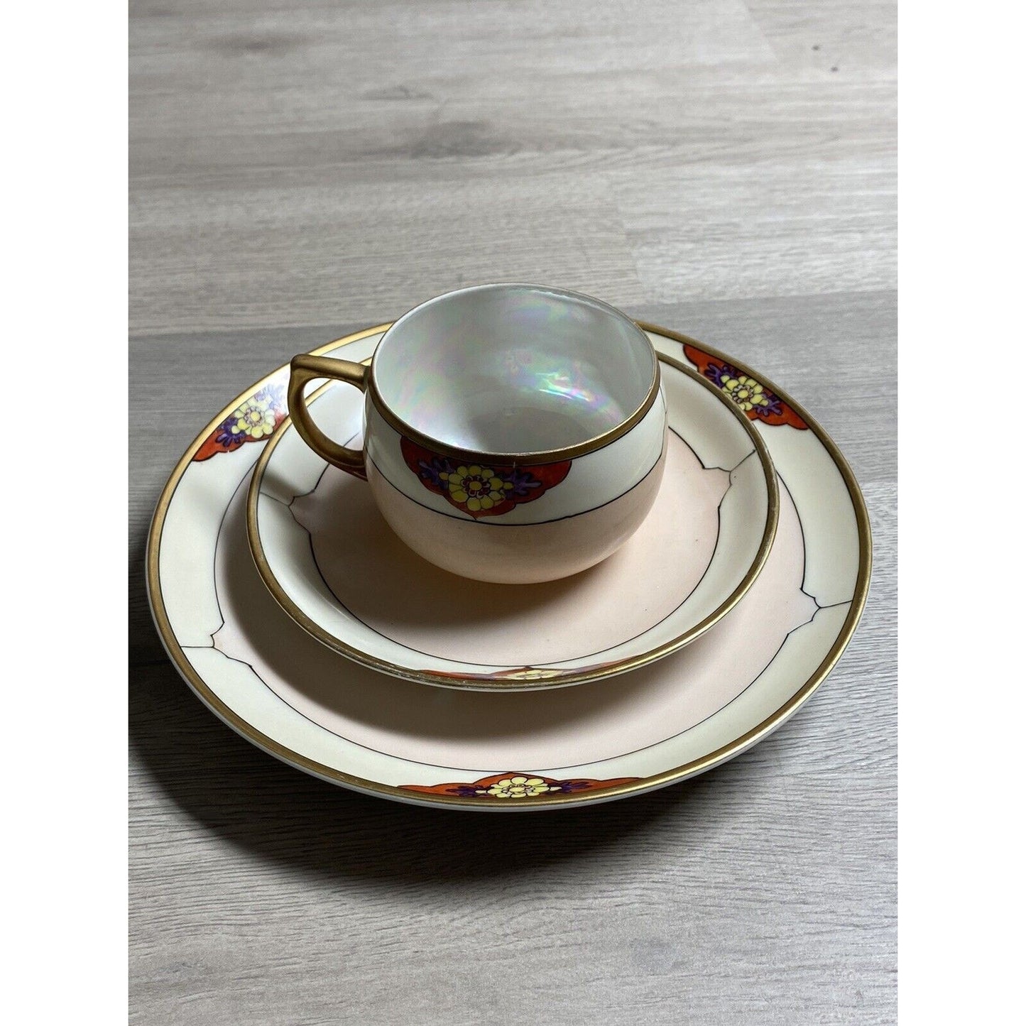 3pc Seito Studios Teacup Saucer & Plate Set HTF