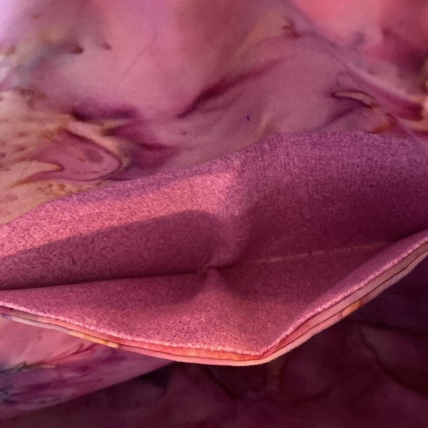 Handmade Pink Tote Bag Purse with Pewter Angel Accent