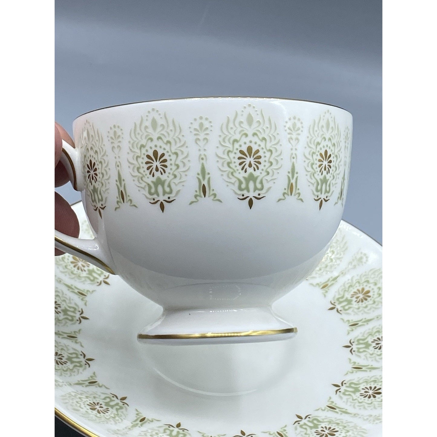 WEDGWOOD Green Medina Teacup & Saucer Set