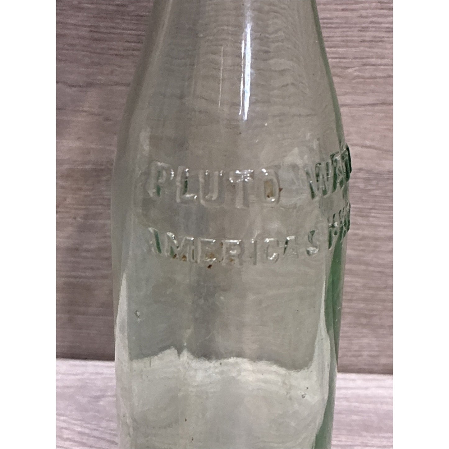 Vintage Crown Top Pluto Water Bottle America’s Physic Devil Embossed Green