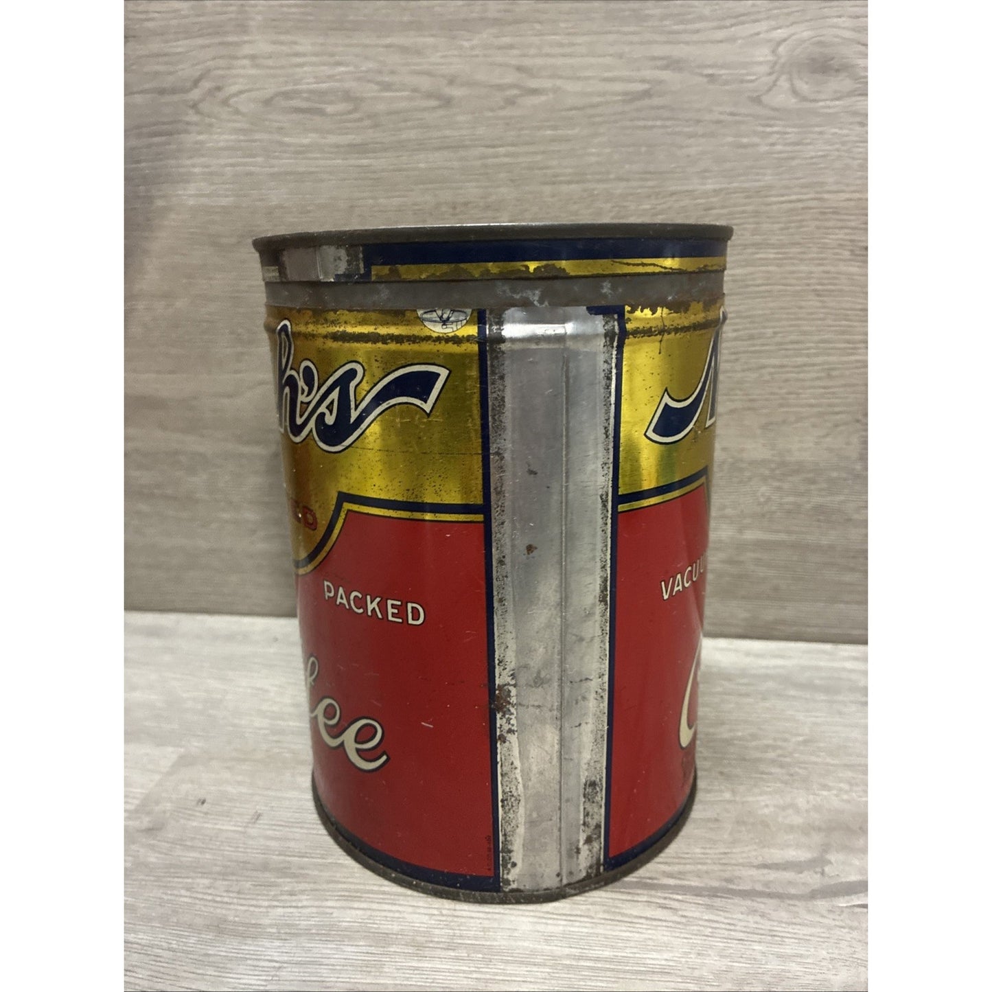 VINTAGE NASH`S TOASTED COFFEE CAN 2 POUNDS 2LB TIN W: LID VACUUM PACKED