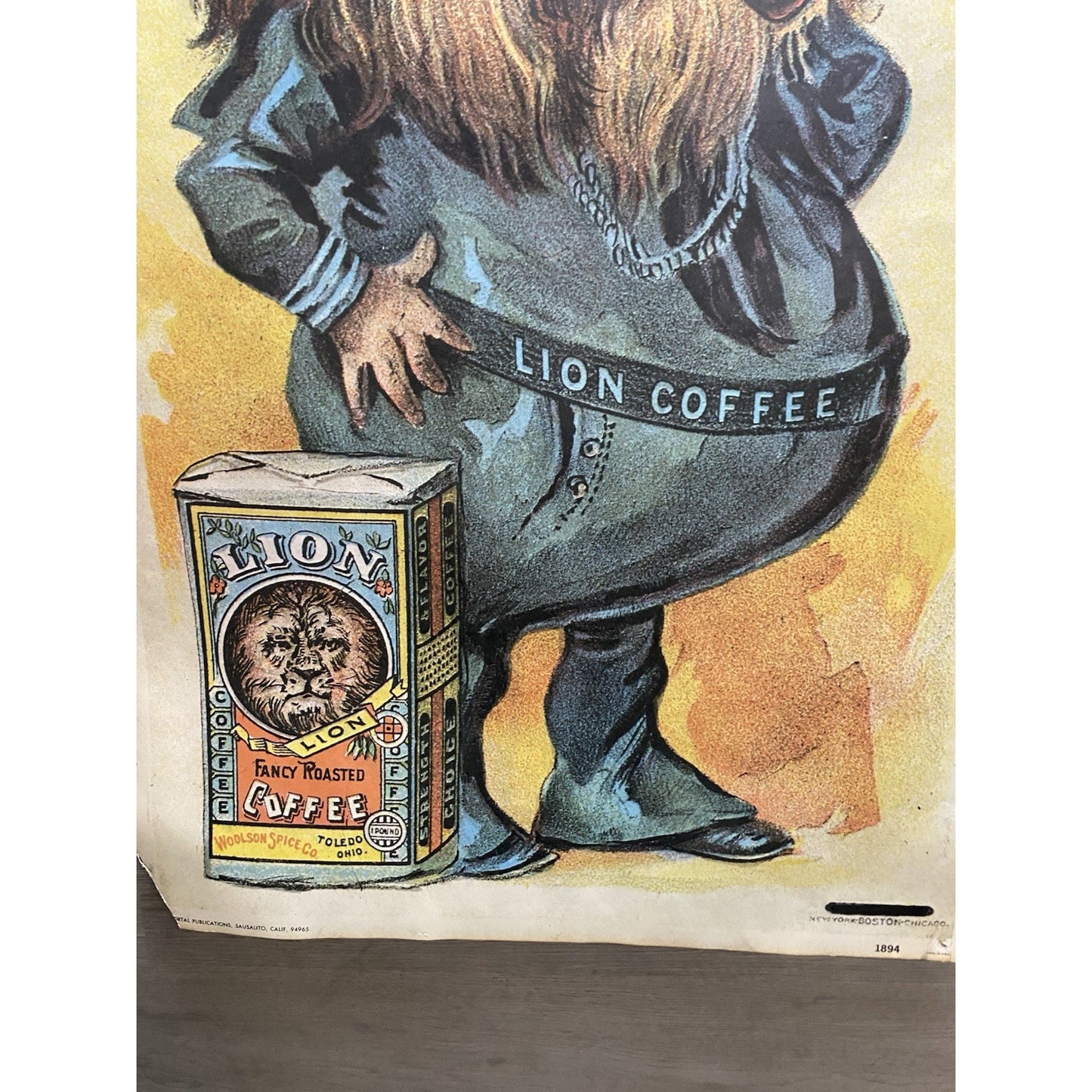 VINTAGE PORTAL PUBLICATIONS LION COFFEE ADVERTISING POSTER