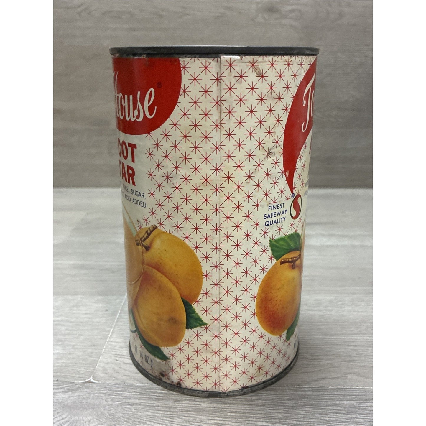Antique Town House Apricot Nectar Grocery Advertising Can MCM Starburst 46oz HTF