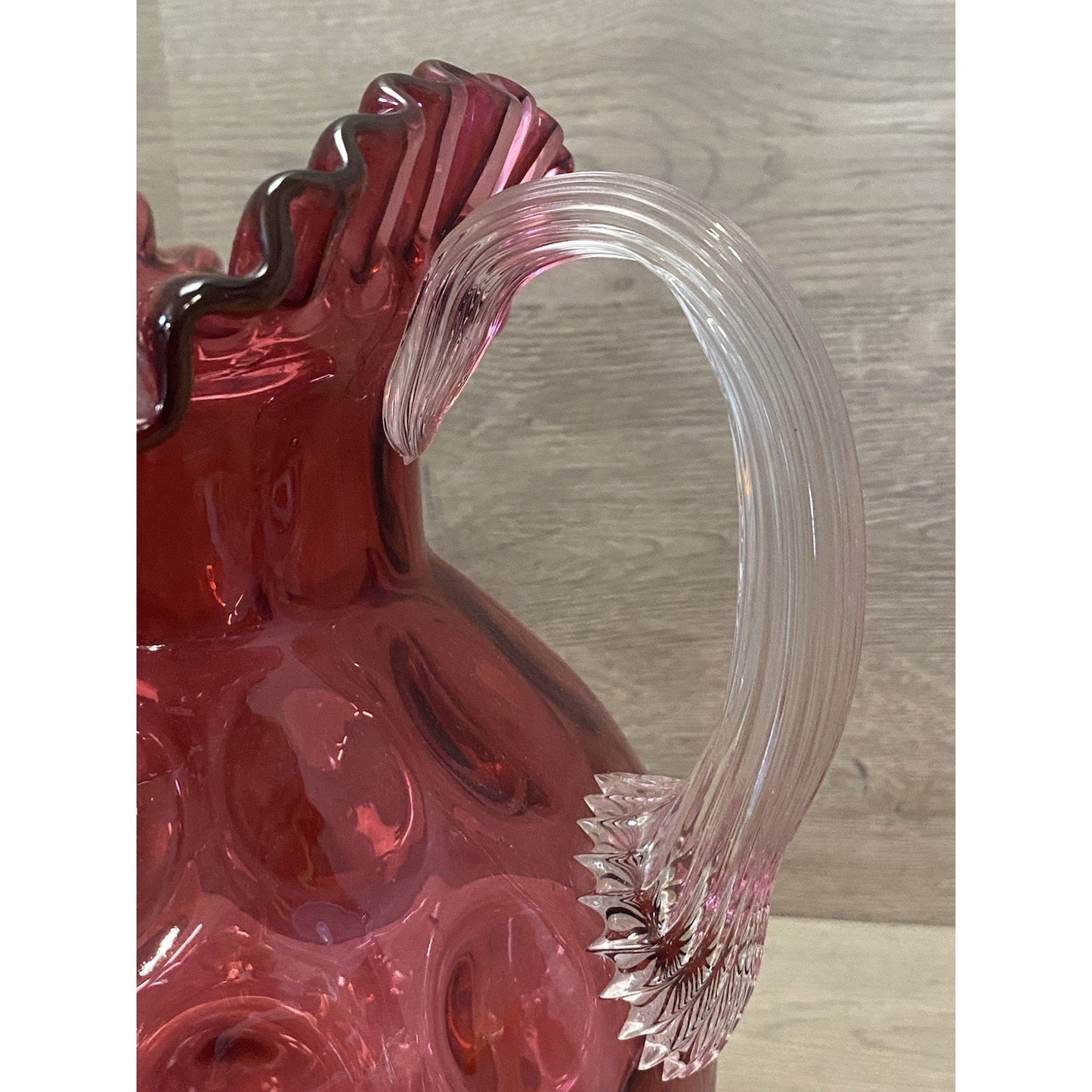 Cranberry INVERTED FENTON COIN DOT PITCHER