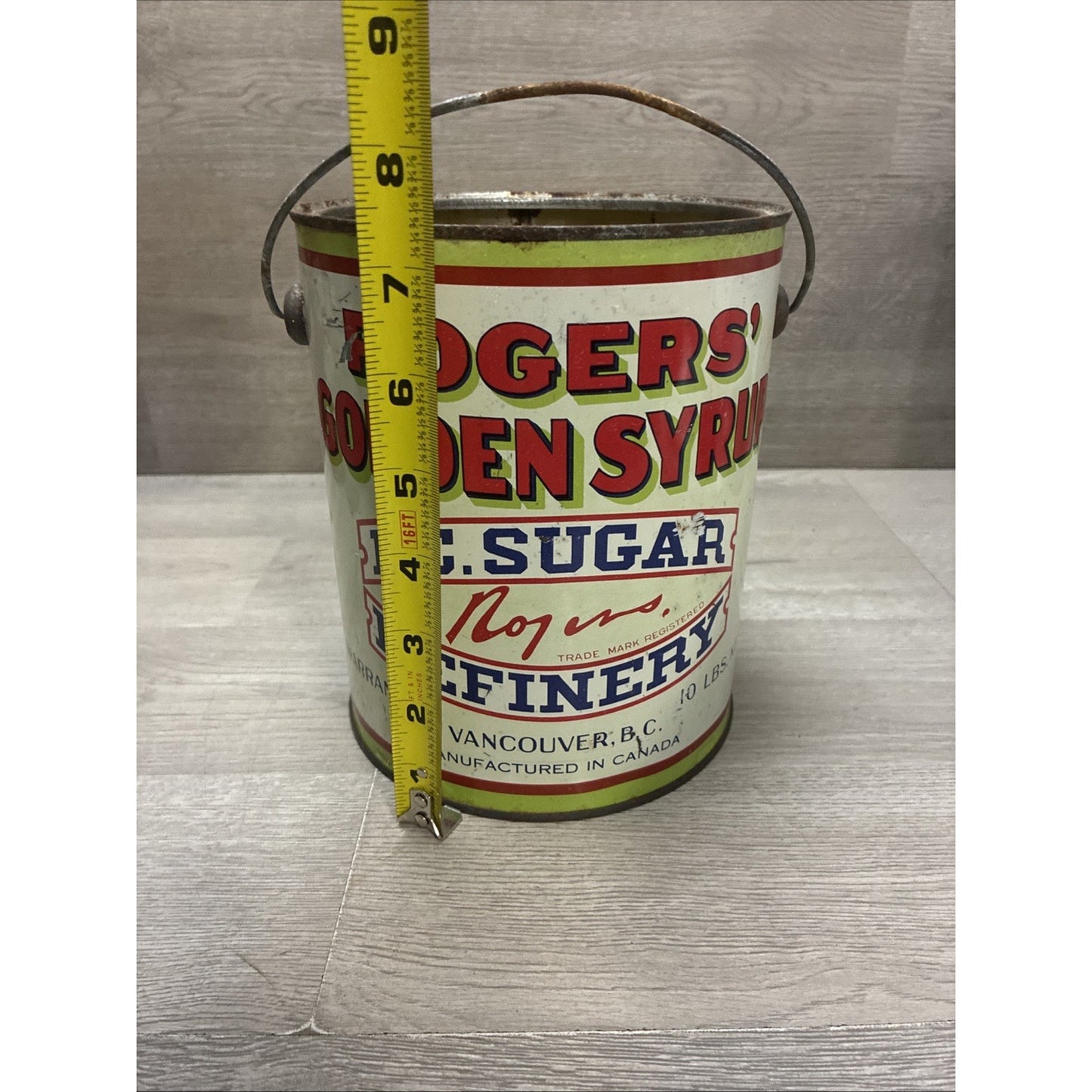 Vintage Rogers Golden Syrup 10lb Metal Can Vancouver B.C. Canada