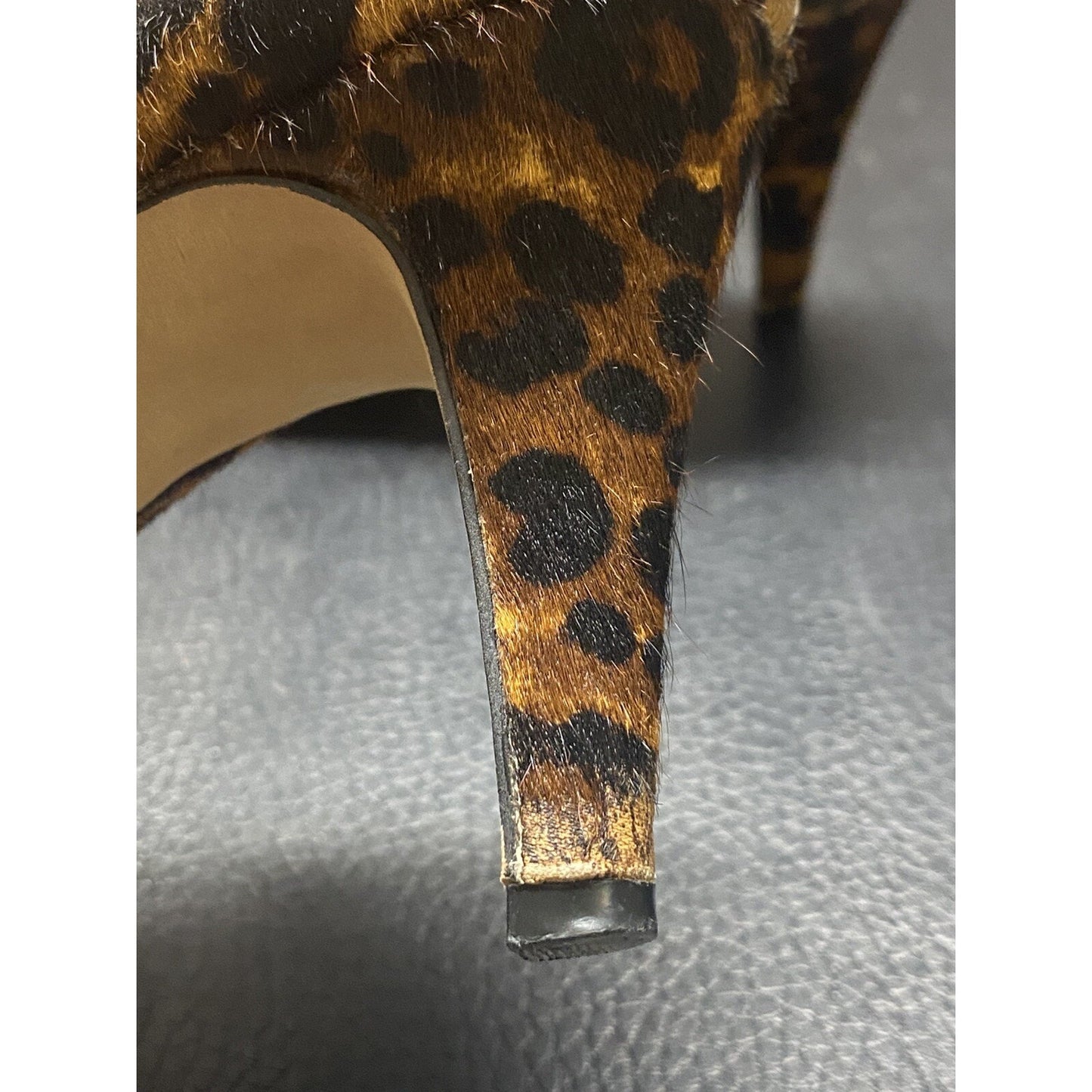 Vince Camuto Leopard Print Leather Ankle Boots Size 8 1/2 M