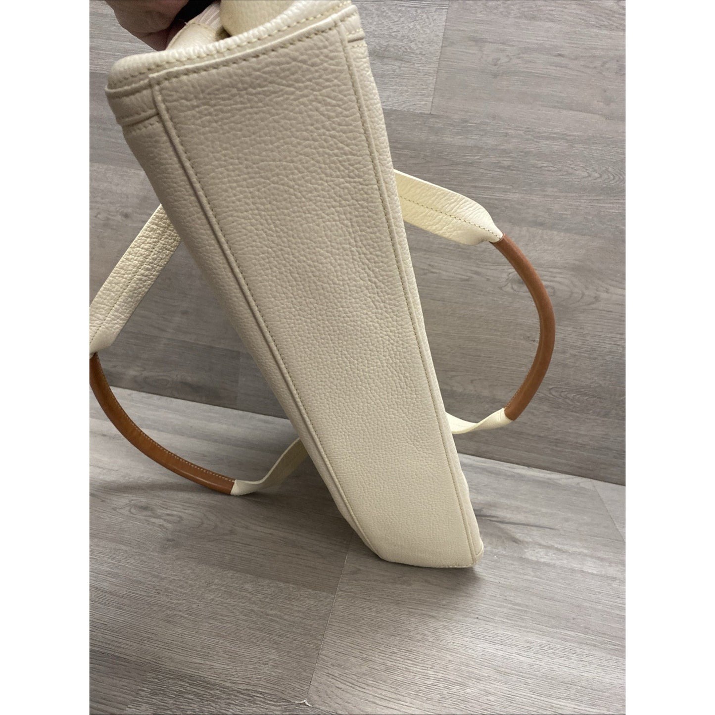 Hartmann White Pebble Leather Tote Purse HTF