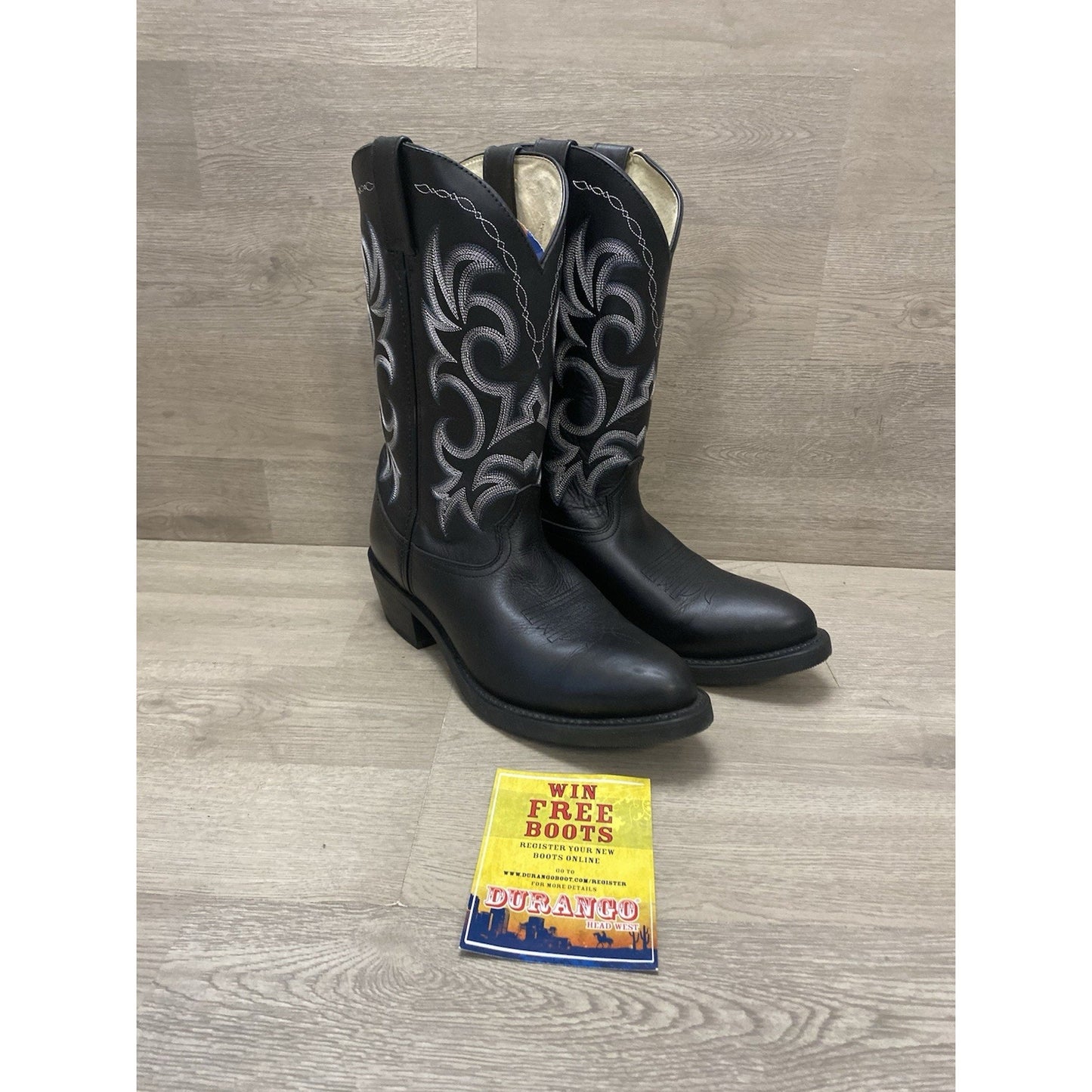 Durango Western Boots Mens 10.5 D Black TR760 Oiled Black Leather Cowboy