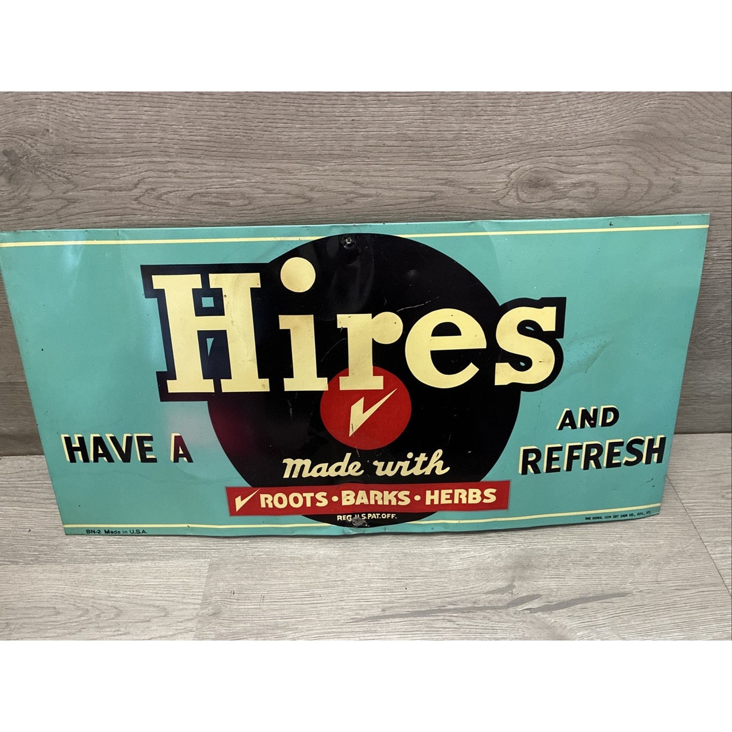 VINTAGE HIRES ROOTBEER ADVERTISING SIGN SODA 17.5x8.5