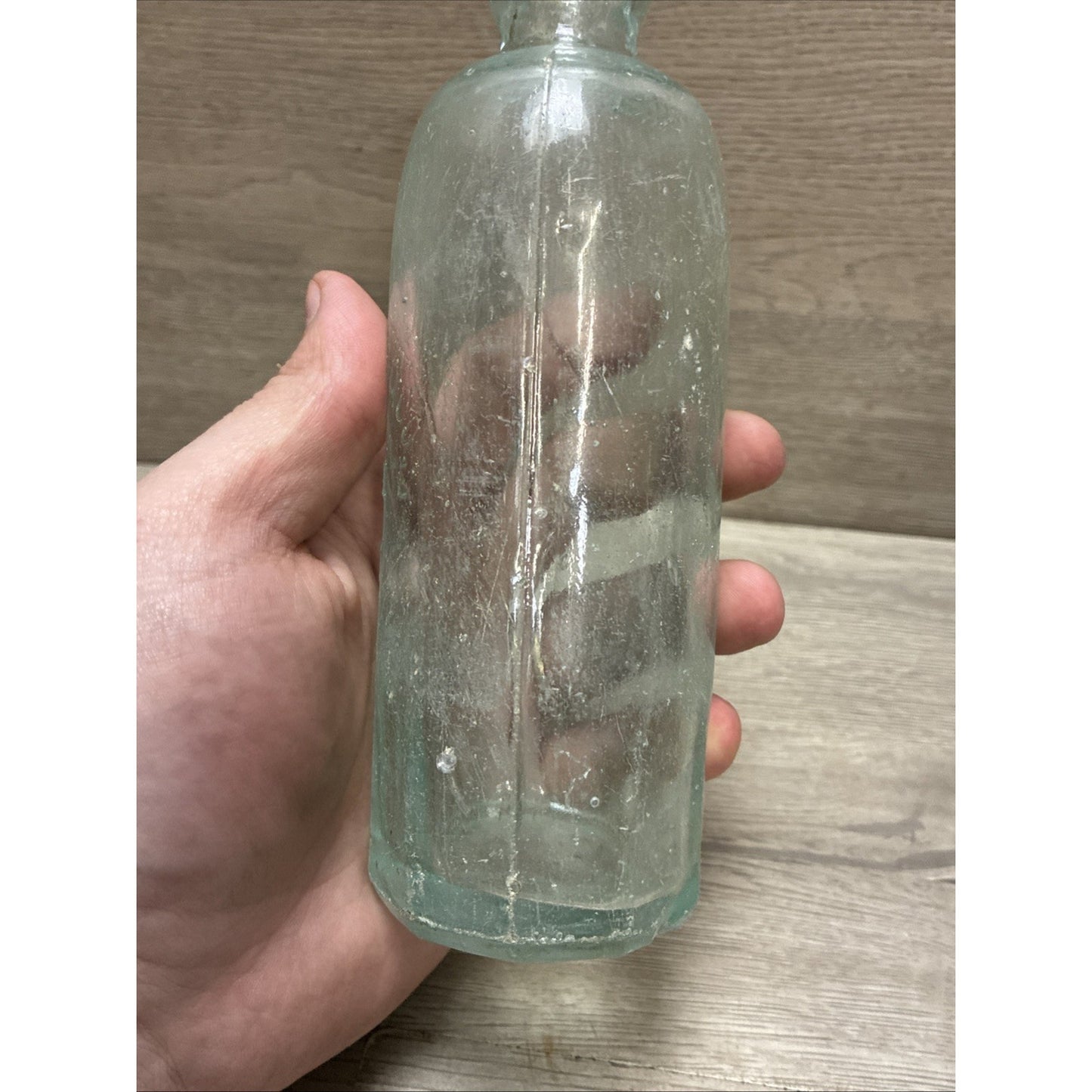 Antique Keenan Mfg Co Butte Montana Bottle Paneled 7.25” As Found! Blob Top