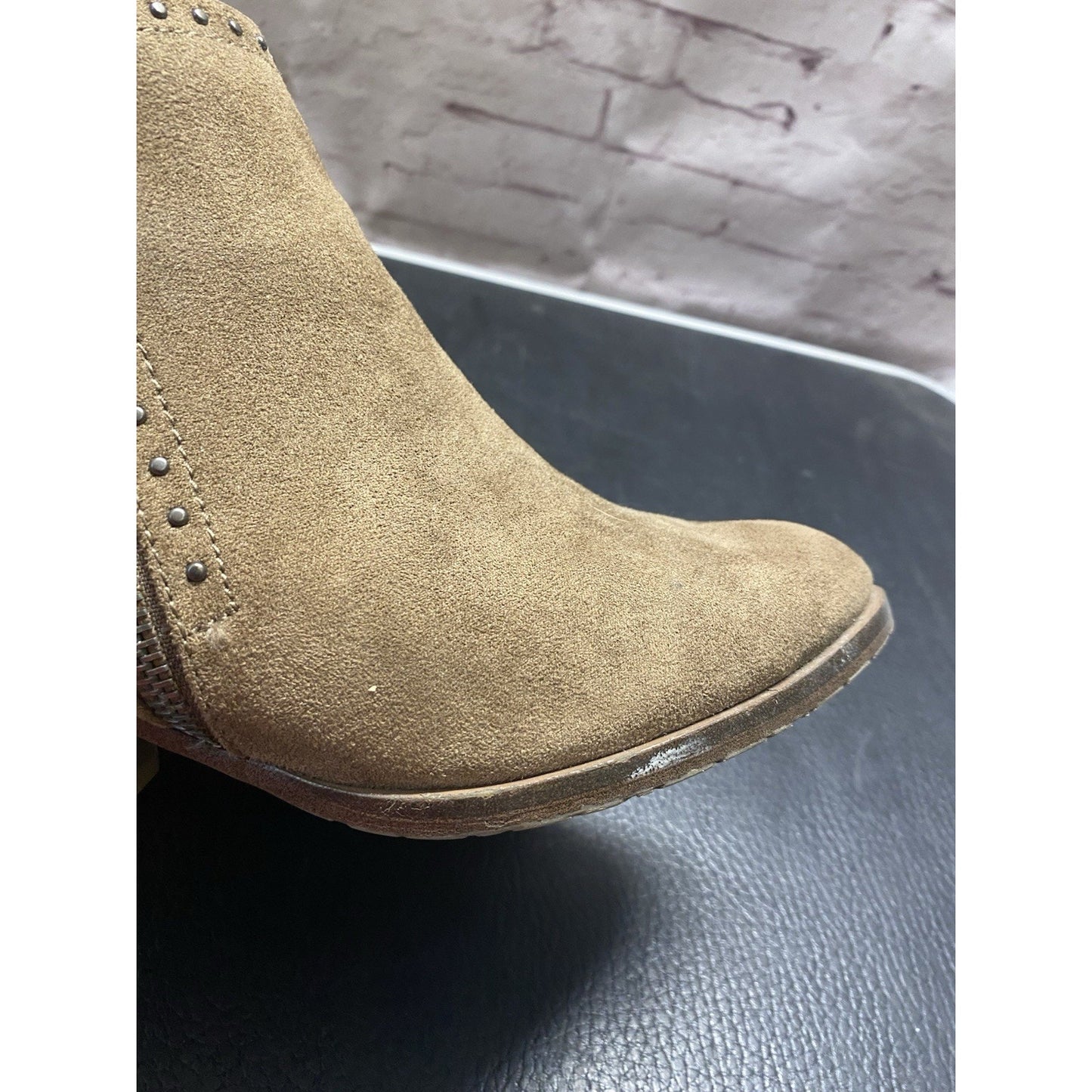 Sonoma Vitalize Ortholite Women's Ankle Boots Sz 8W Studded Taupe Brown