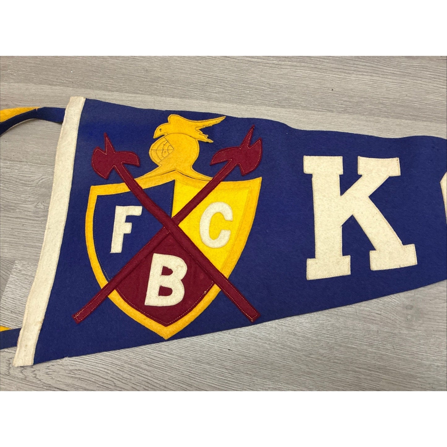 Antique Knights Of Pythias Pennant Tagged 29” Felt
