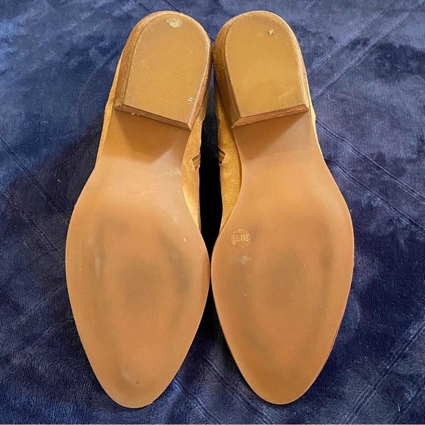 Sole Society Tan Vixen Block Heel Leather Ankle Boots