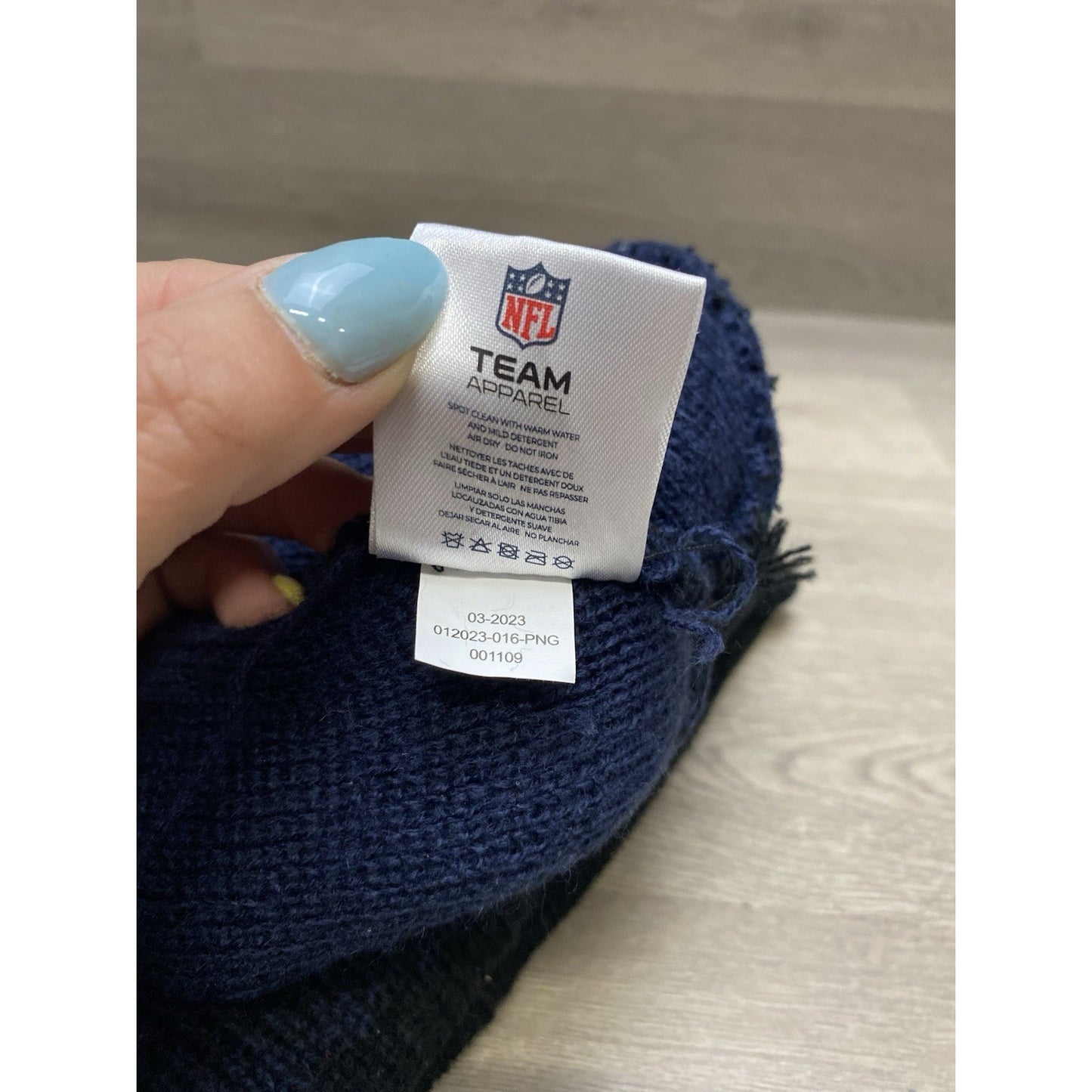 Seattle Seahawks Winter Beanie Blue White Pom Men's Embroidered Logo NFL