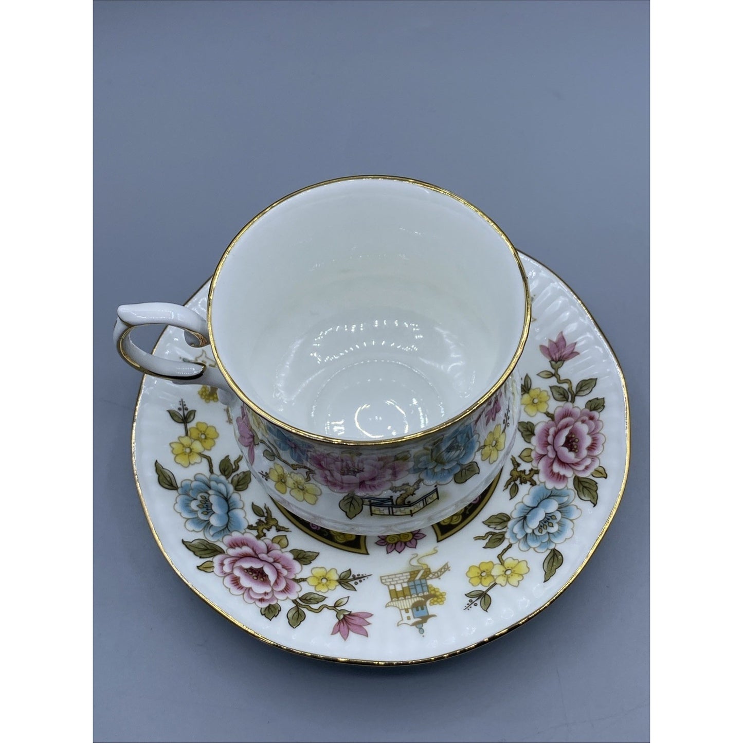 Queen's "Cathay" Teacup-Saucer Rosina Fine Bone China