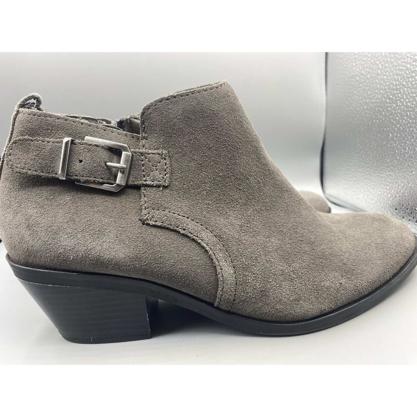 Sonoma Booties Kohls Zips Heel 9M Gray W/ Buckle