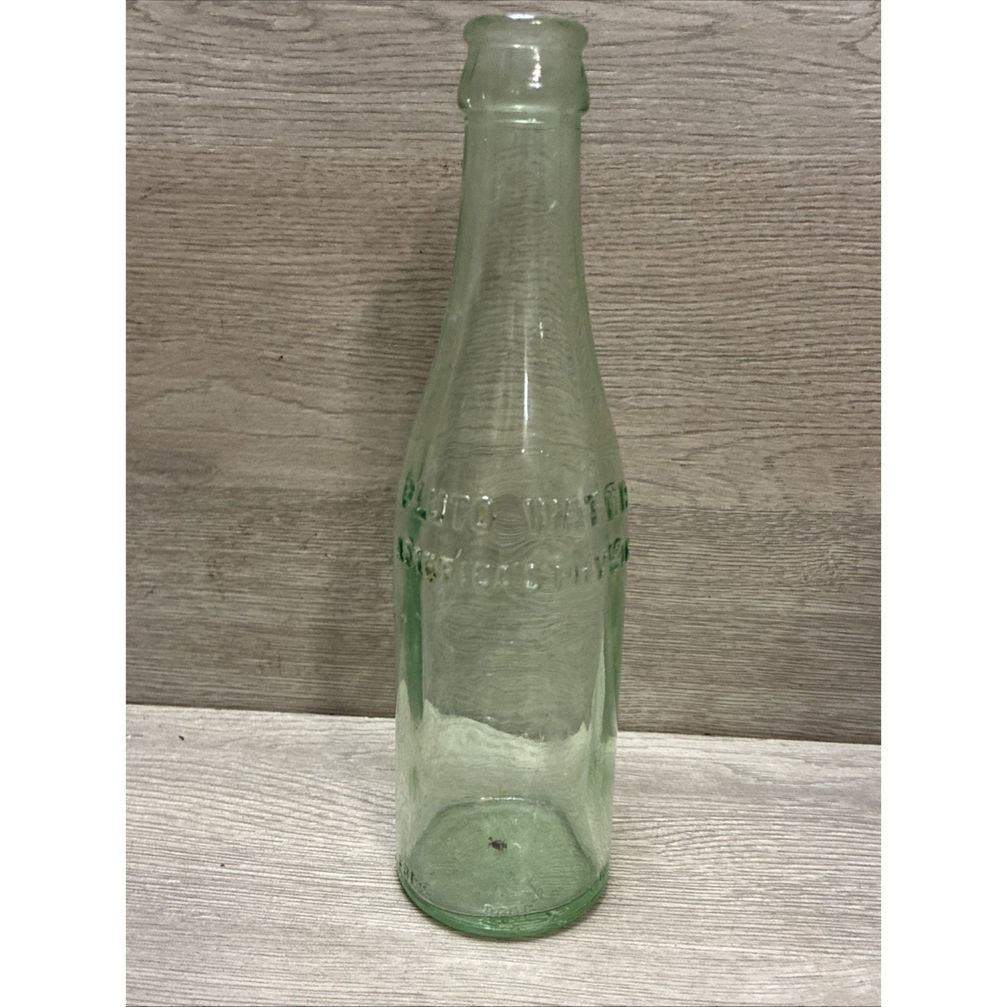Vintage Crown Top Pluto Water Bottle America’s Physic Devil Embossed Green