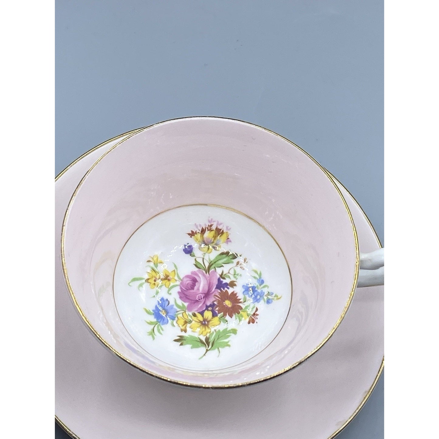 Rosina Pink Border Teacup and Saucer Set