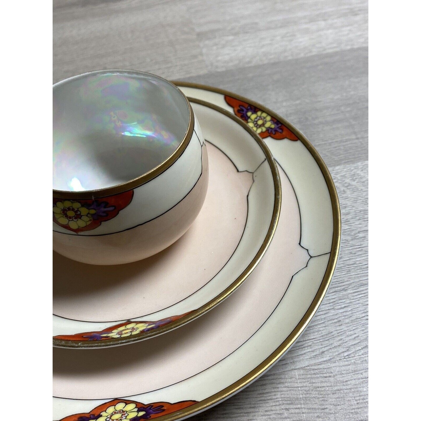 3pc Seito Studios Teacup Saucer & Plate Set HTF