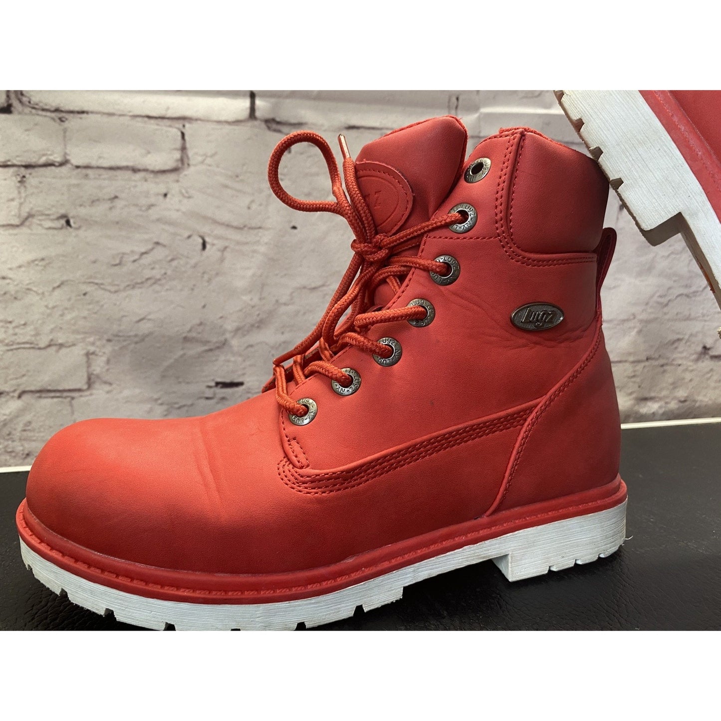 Lugz Mens Convoy Boots Red SZ 8 USA