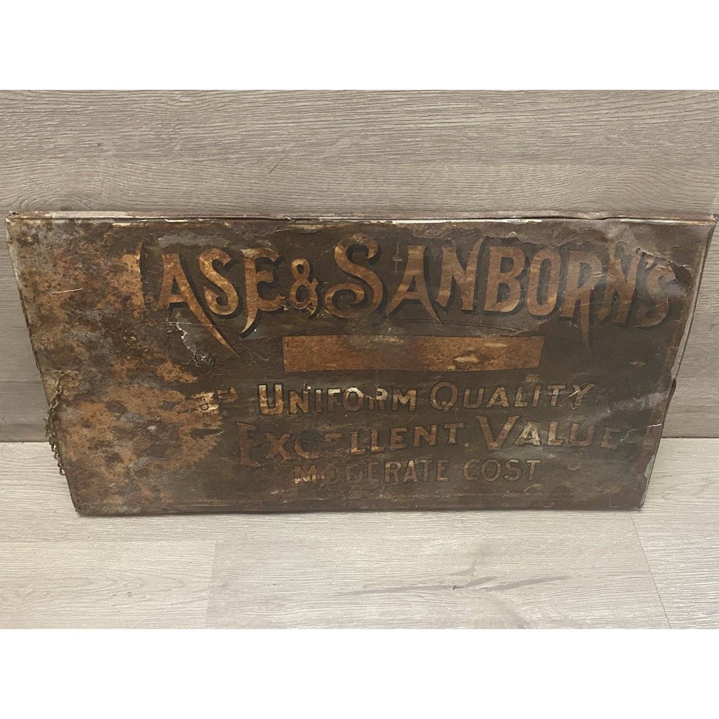 1800'S CHASE & SANBORN Uniform Quality Sign Or Coffee Bin Lid Advertising