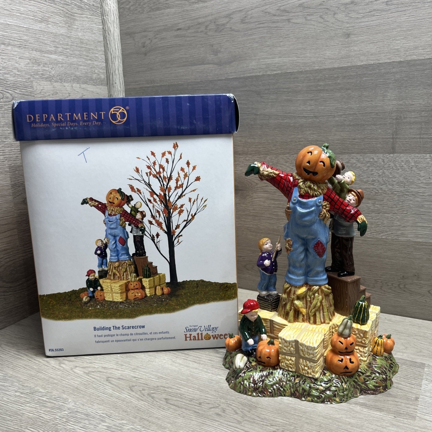Dept 56 9" Building the Scarecrow Figurine Fall Halloween Village Decor