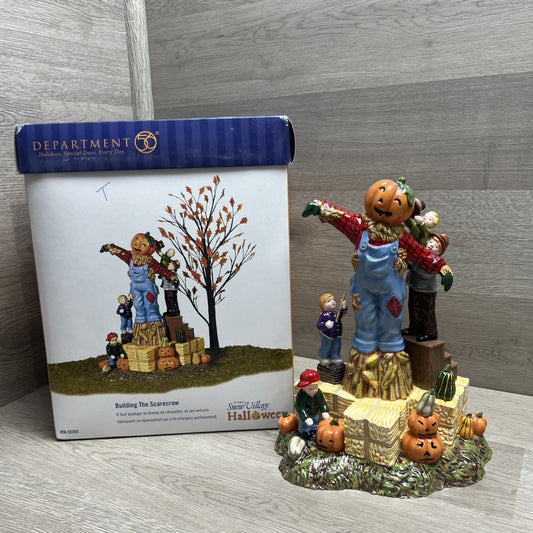 Dept 56 9" Building the Scarecrow Figurine Fall Halloween Village Decor