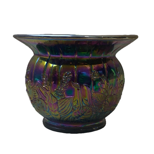 FENTON CARNIVAL GLASS ELECTRIC PURPLE BOWL VASE
