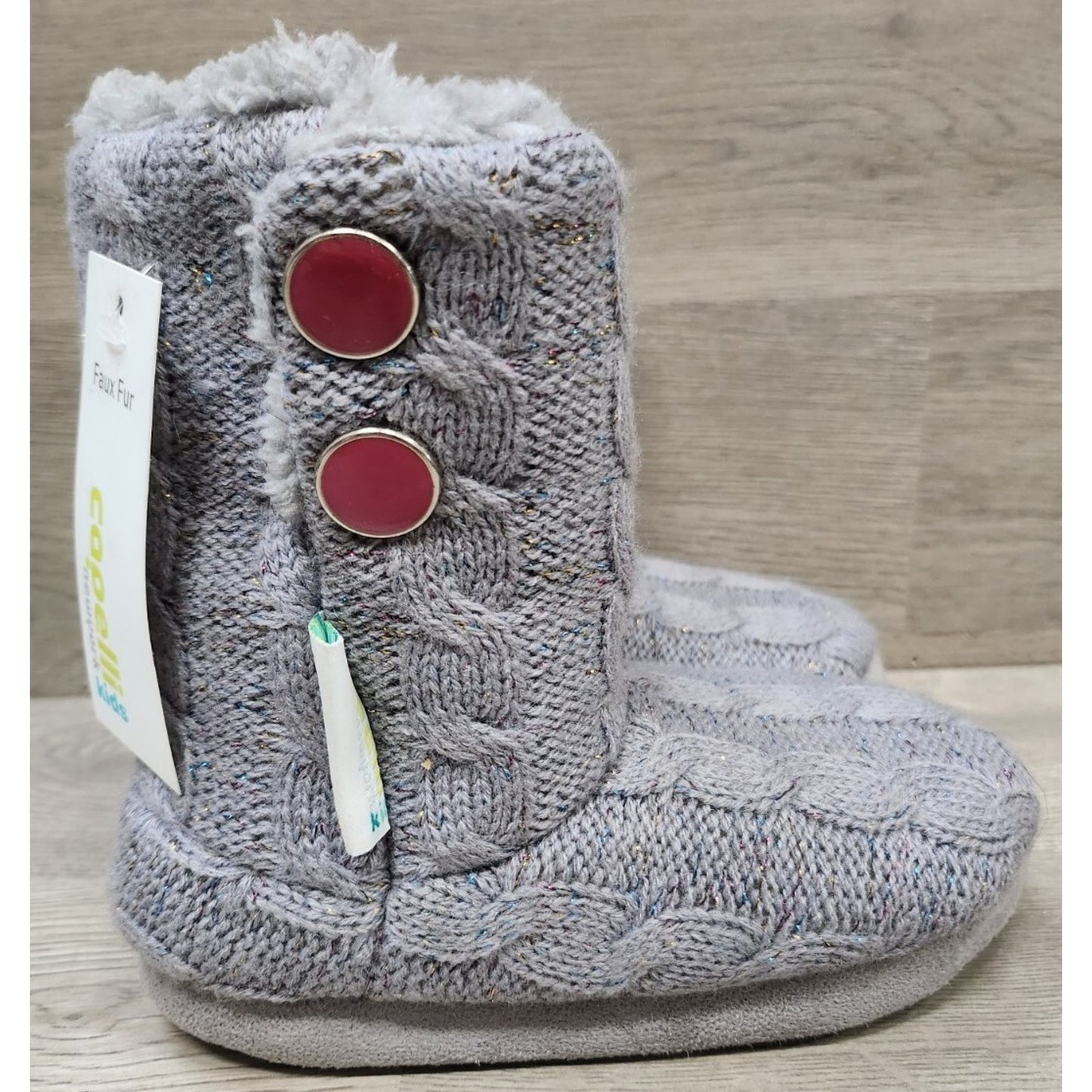Capelli Dark Grey Faux Fur Boots