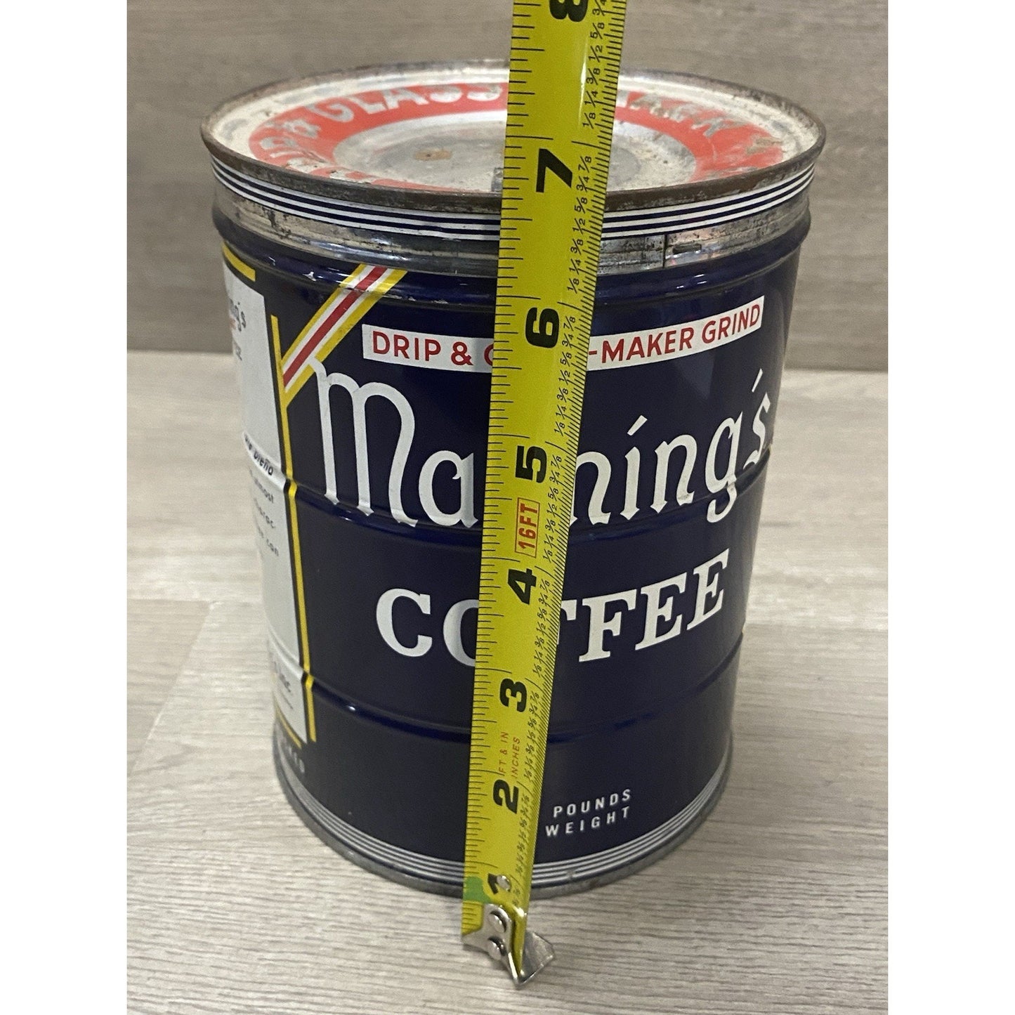 Manning's Coffee Can 2 lb Keywind San Francisco, California Pacific Coast Cities