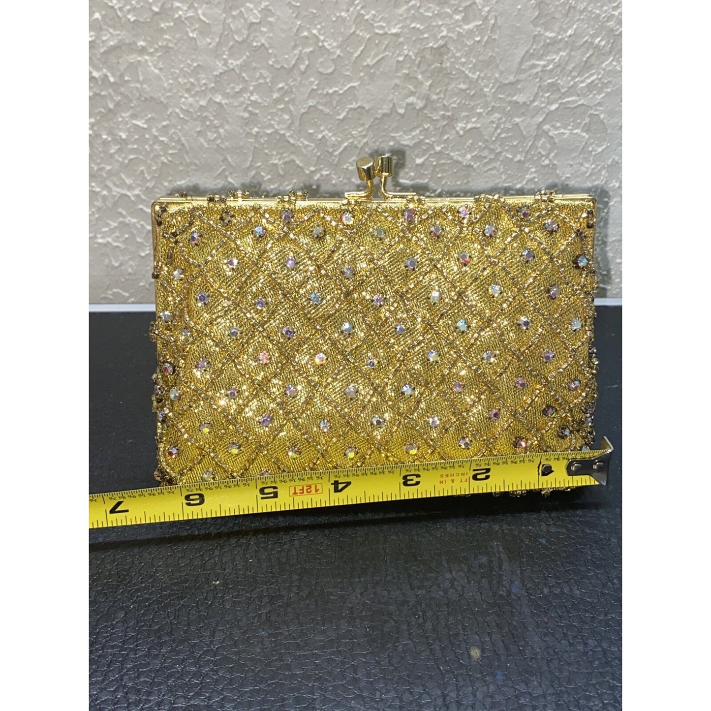 Vintage Rhinestone Encrusted Purse Hong Kong Handmade 40s 50s Glam Retro