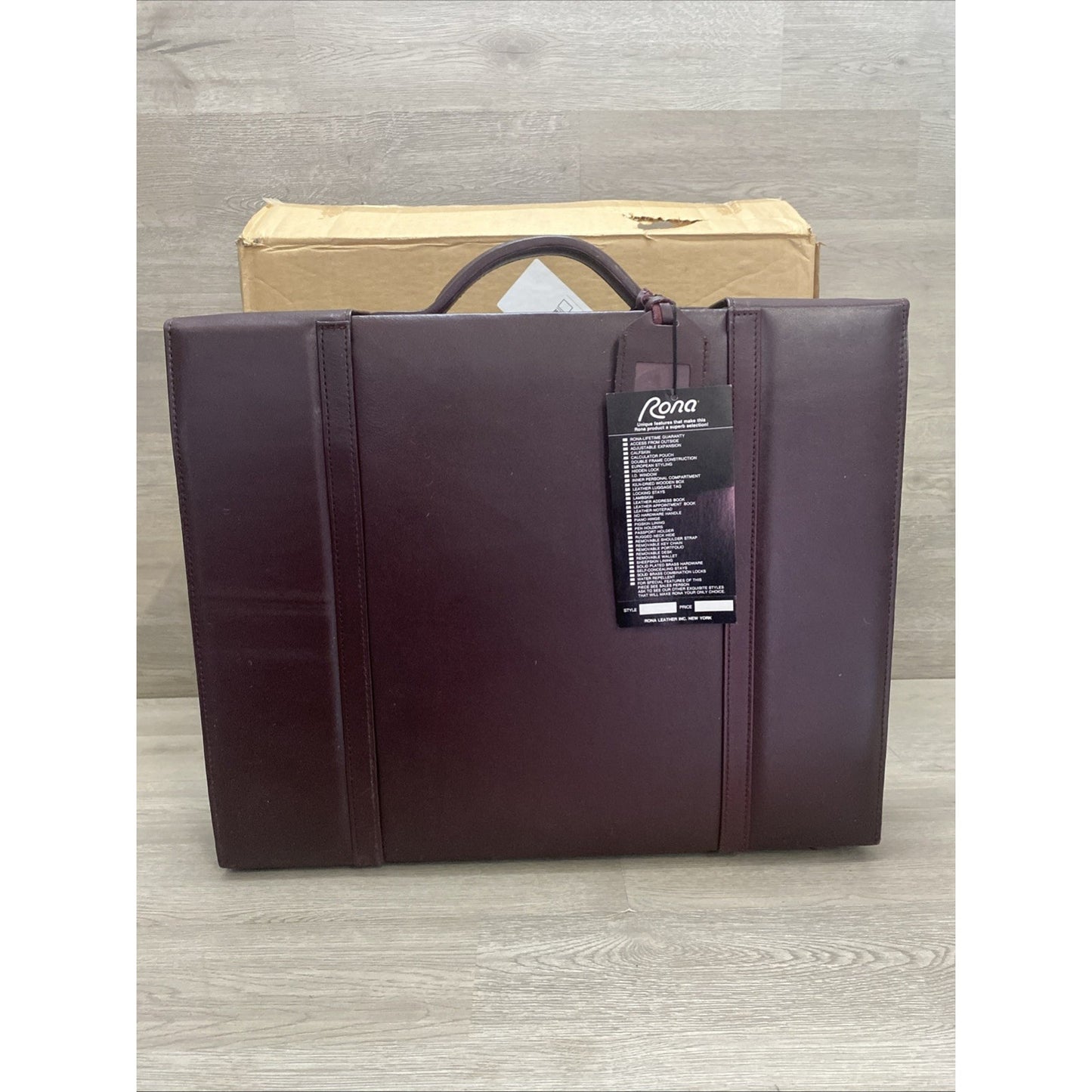 LEATHER ATTACHÉ BRIEFCASE RONA ADOLFO DESIDERIO MADE IN SPAIN DUAL COMBO LOCKS