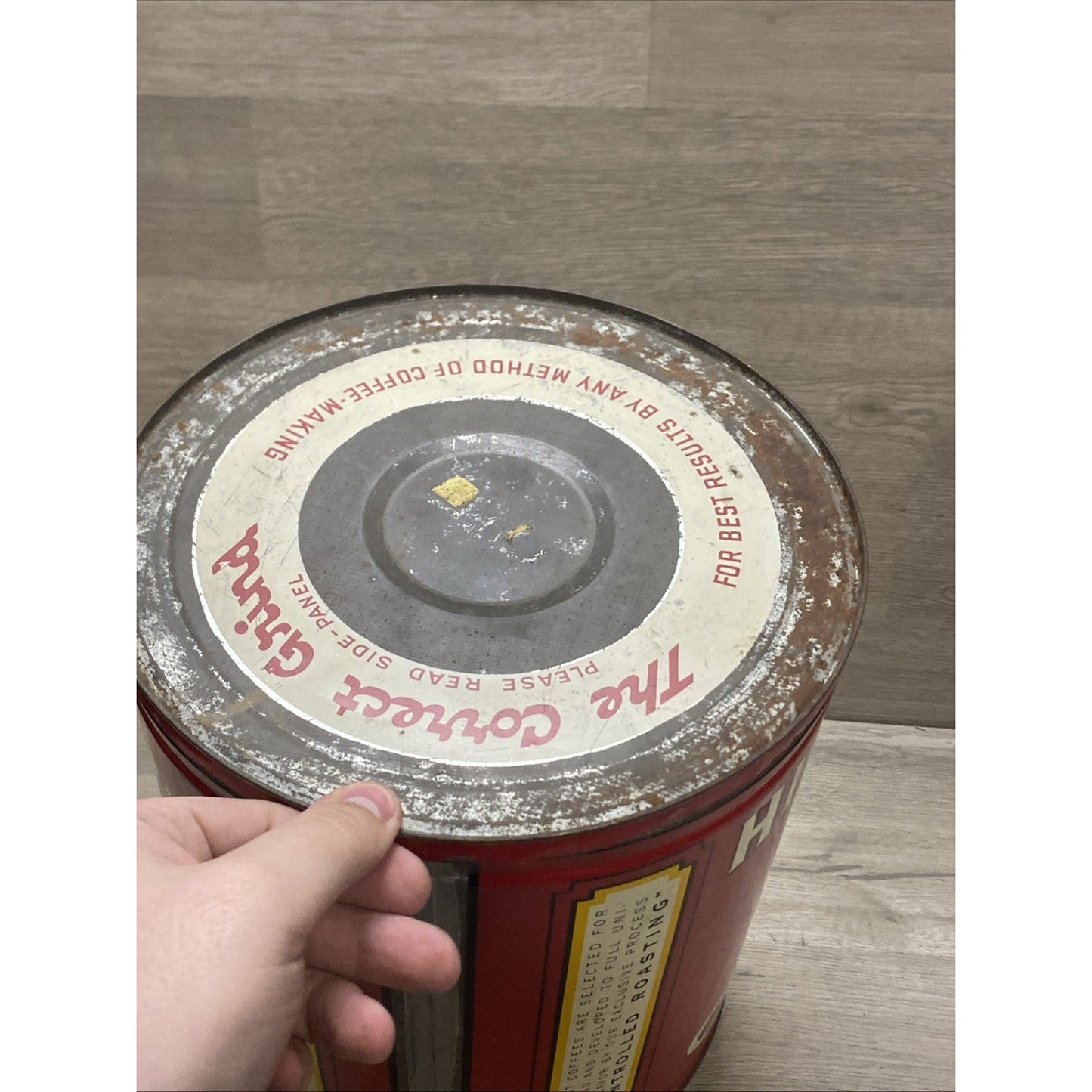 Rare Hills Bros Coffee Tin 20lb W/ Lid 1922-32-36 Coffee Advertising Very HTF